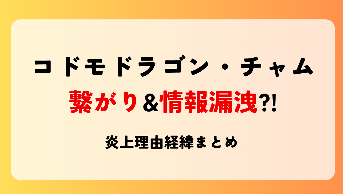 コドモドラゴン･チャムが繋がり&情報漏洩?!炎上理由経緯3つまとめ!